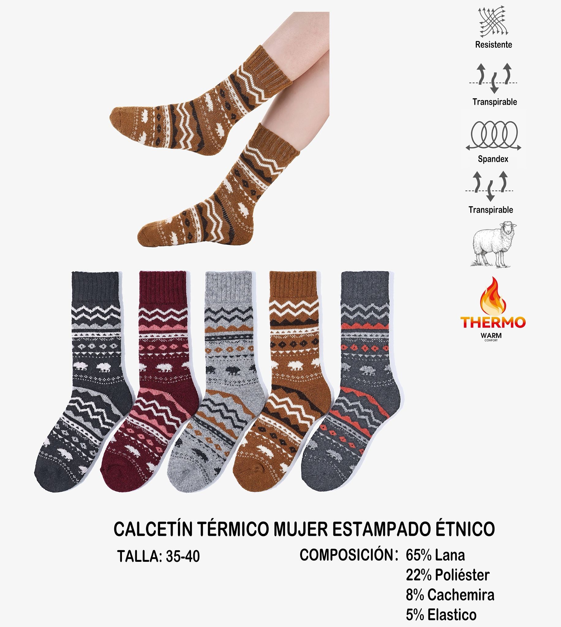 Calcetines de Lana y Cachemira Mujer