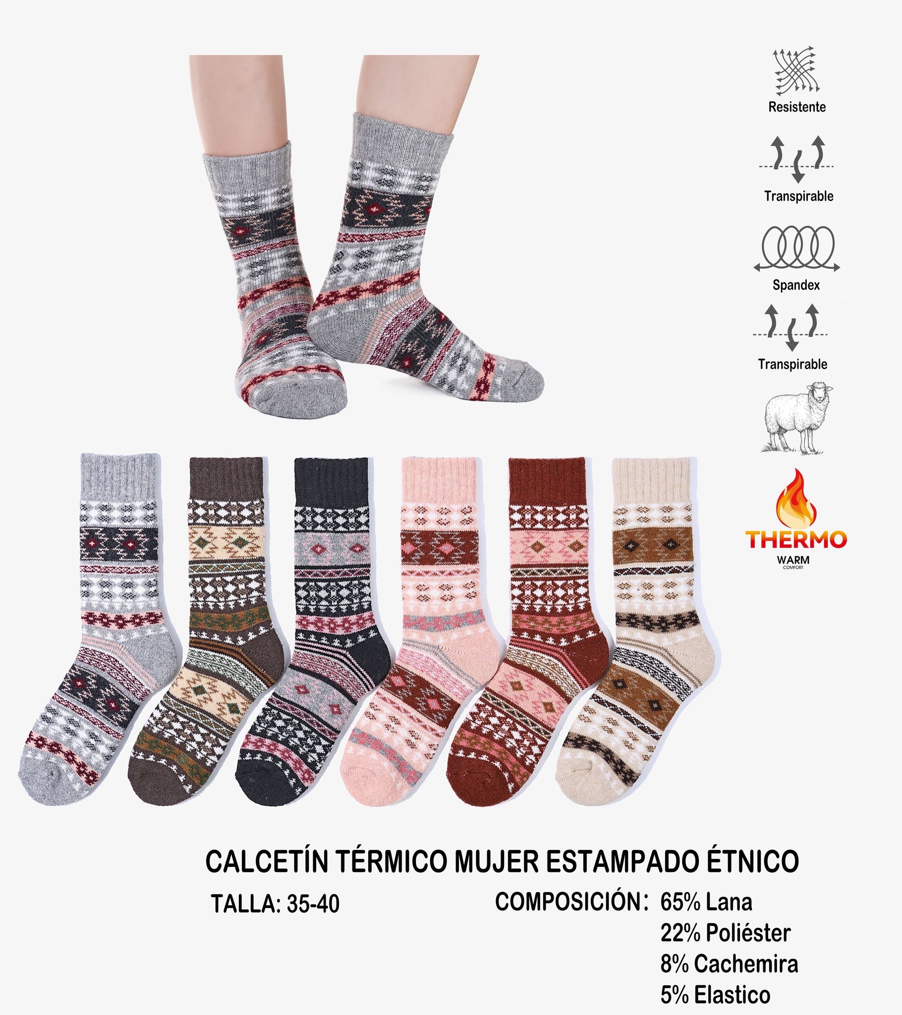 Calcetines de Lana y Cachemira Mujer