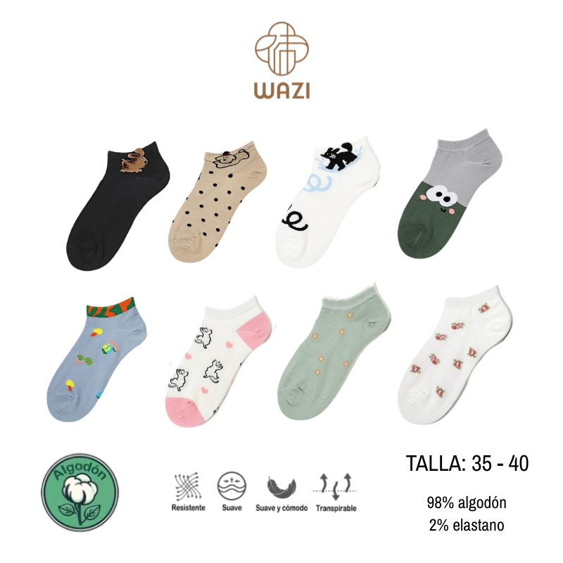 Calcetines Tobilleros Mujer Estampados