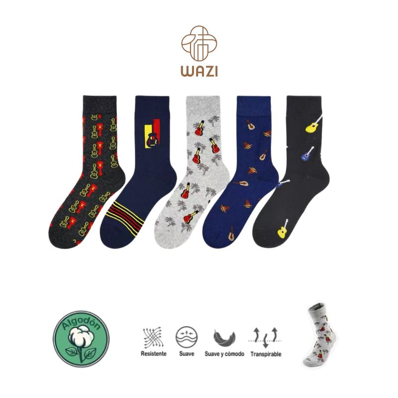 Calcetines de Algodón Estampados de Hombre