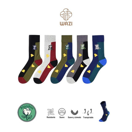 Calcetines de Algodón Estampados de Hombre