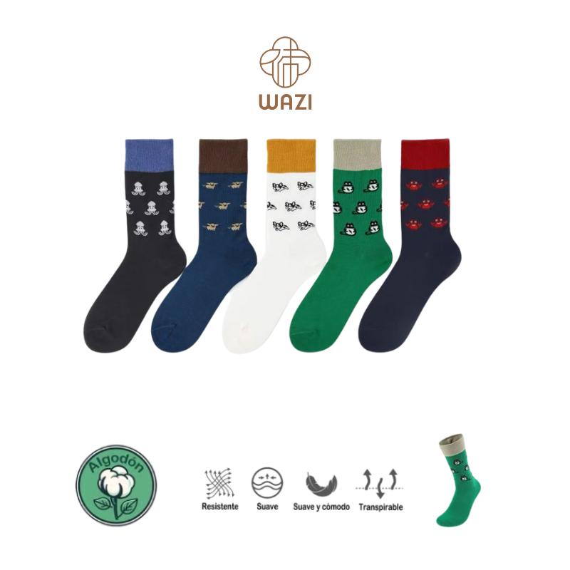 Calcetines de Algodón Estampados de Hombre