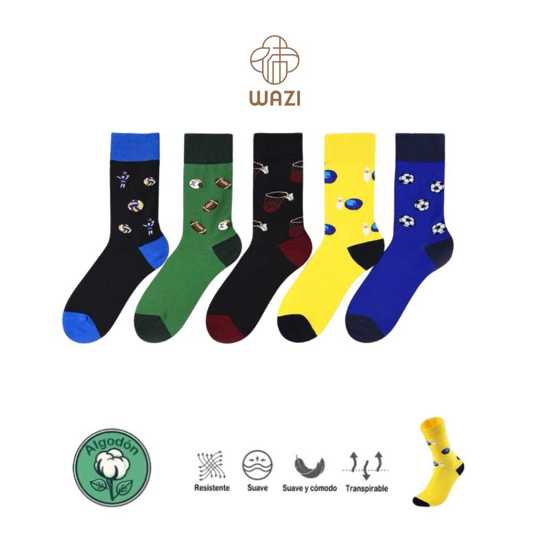 Calcetines de Algodón Estampados de Hombre