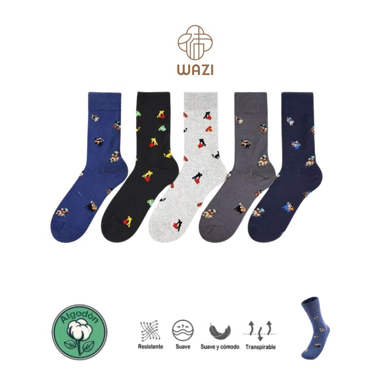 Calcetines de Algodón Estampados de Hombre