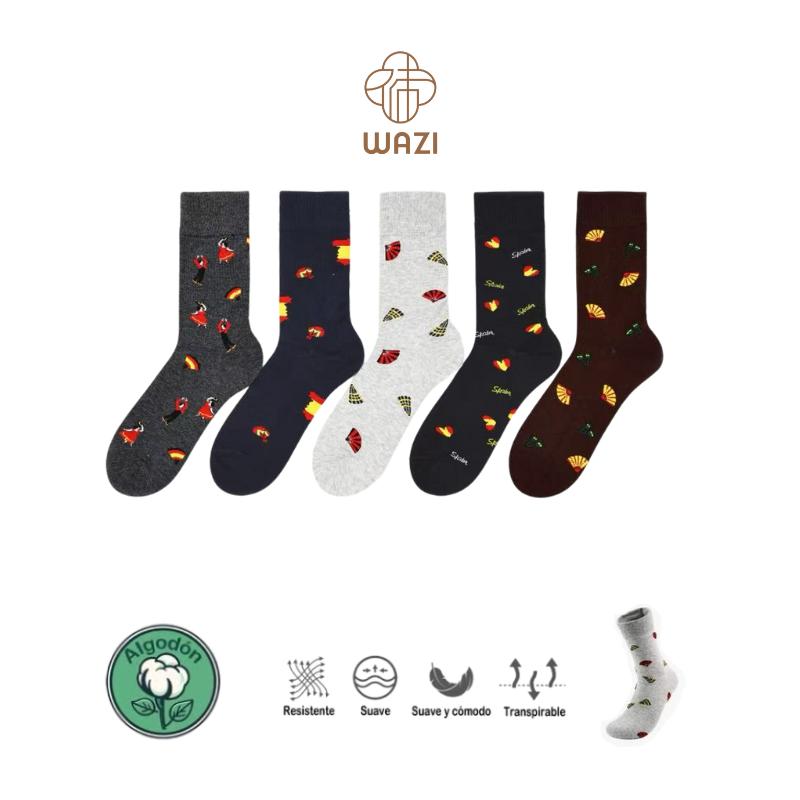 Calcetines de Algodón Estampados de Hombre