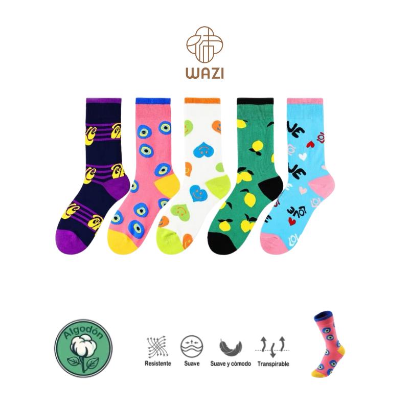 Calcetines de Algodón Estampados de Mujer