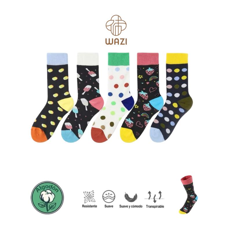 Calcetines de Algodón Estampados de Mujer