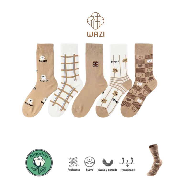 Calcetines de Algodón Estampados de Mujer