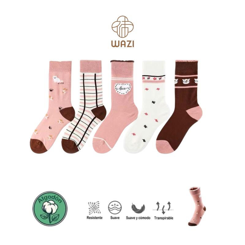 Calcetines de Algodón Estampados de Mujer