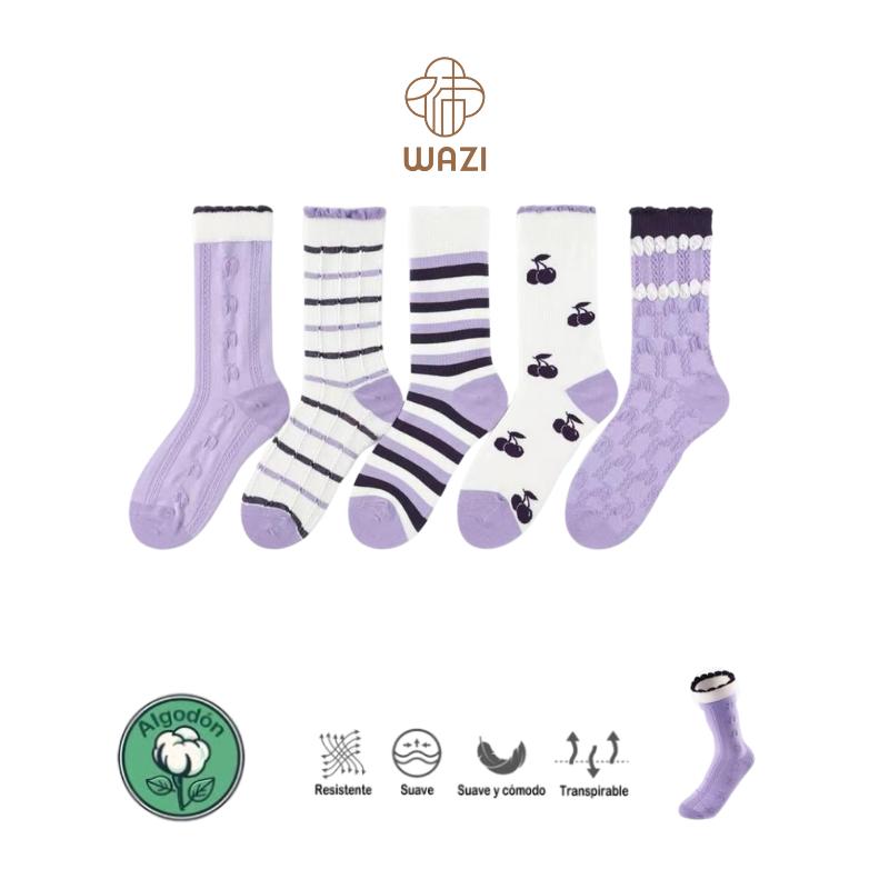 Calcetines de Algodón Estampados de Mujer