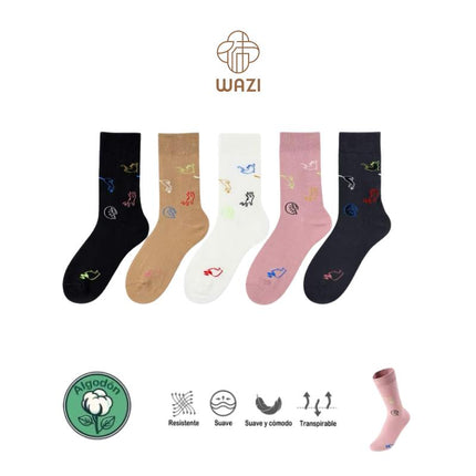 Calcetines de Algodón Estampados de Mujer