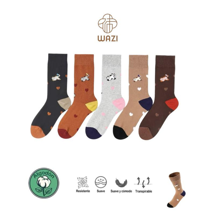 Calcetines de Algodón Estampados de Mujer