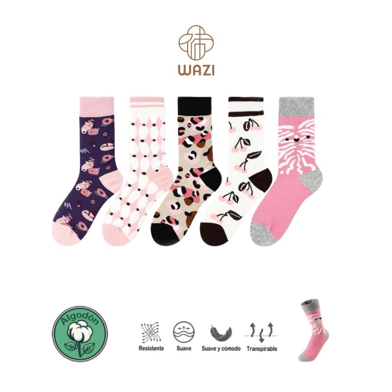 Calcetines de Algodón Estampados de Mujer