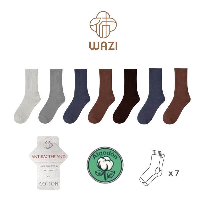 Calcetines Unisex Lisos Colores 7 Pares