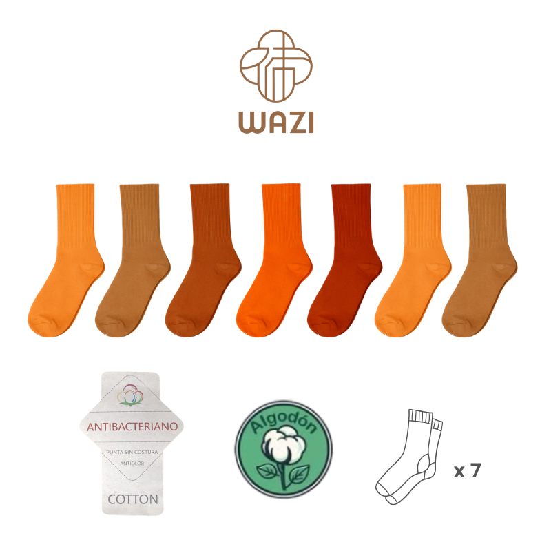 Calcetines Unisex Lisos Colores 7 Pares