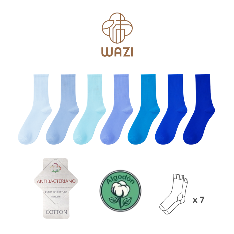 Calcetines Unisex Lisos Colores 7 Pares