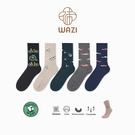 Calcetines Sin Puño Estampados Hombre Sin Goma