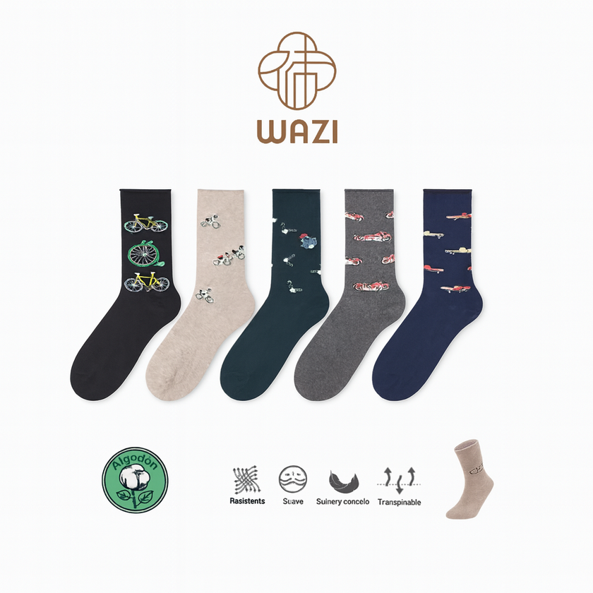 Calcetines Sin Puño Estampados Hombre Sin Goma