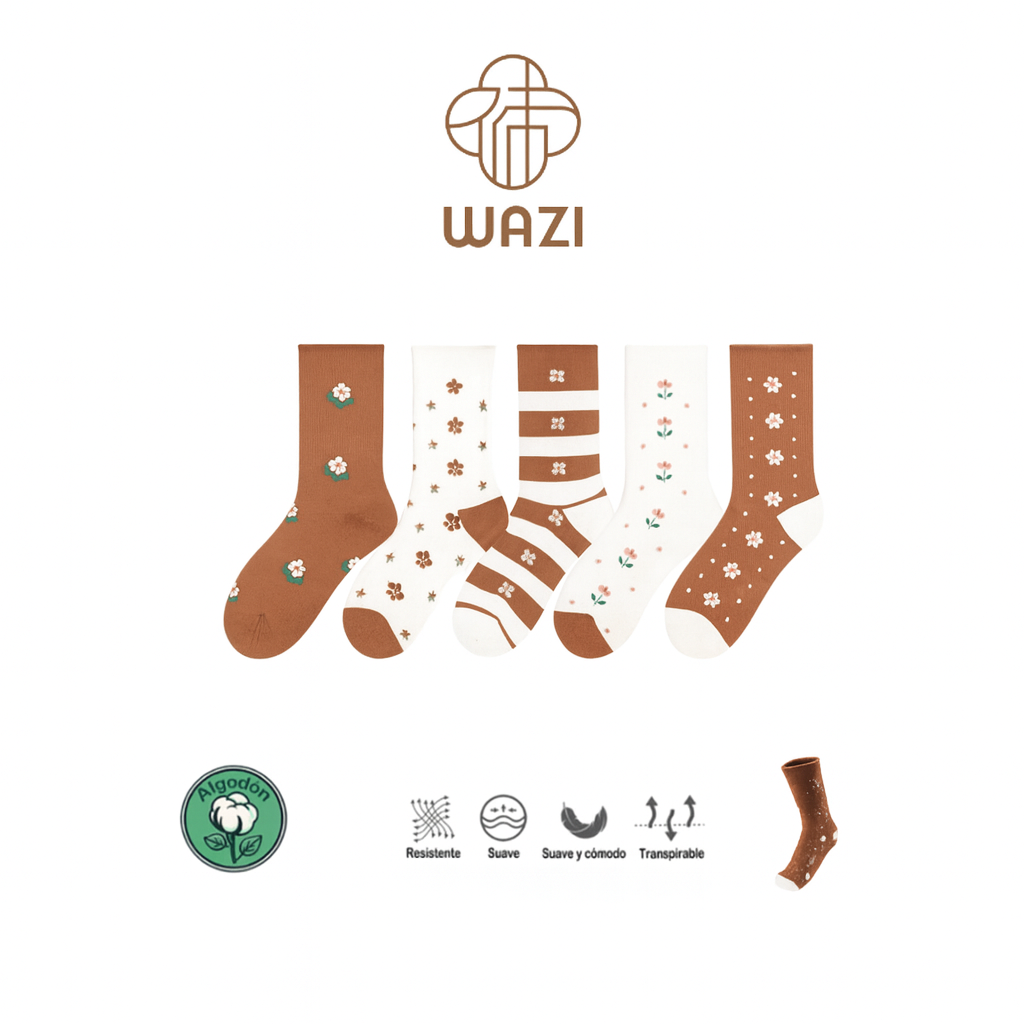 Calcetines Sin Puño Estampado Mujer Sin Goma