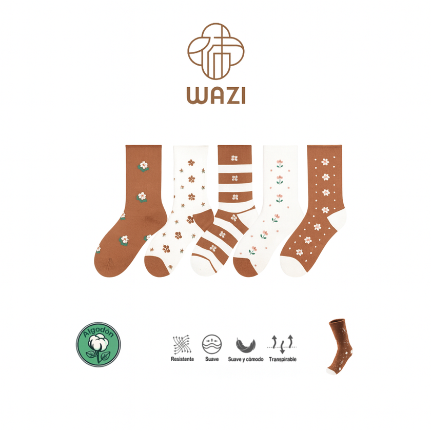 Calcetines Sin Puño Estampado Mujer Sin Goma