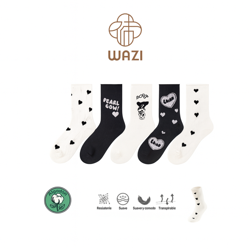 Calcetines Sin Puño Estampado Mujer Sin Goma