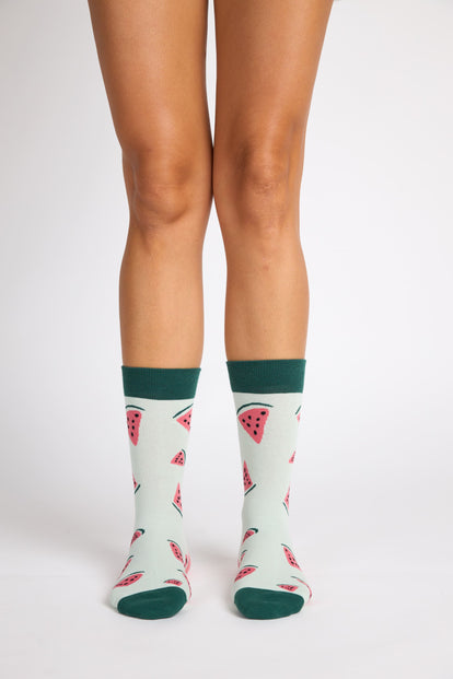 Calcetines antibacterianos estampados de Sandía
