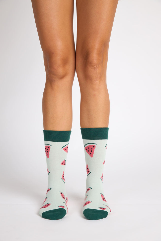 Calcetines antibacterianos estampados de Sandía