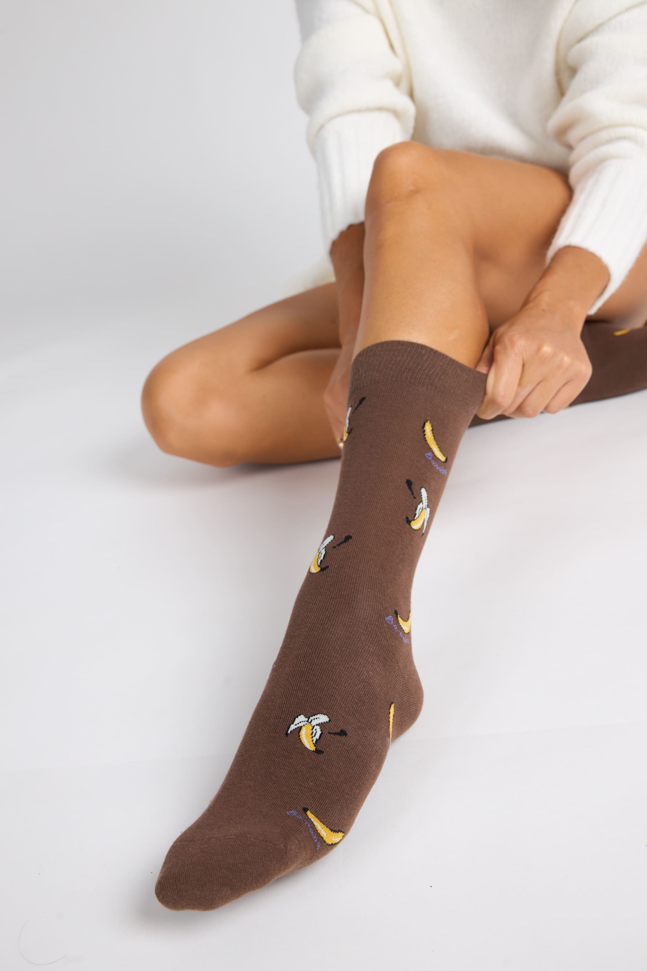 Calcetines antibacterianos estampado de plátano