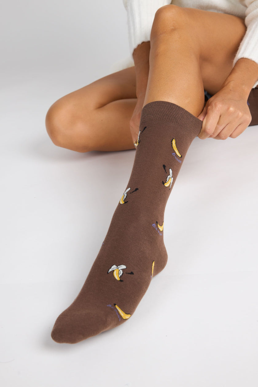 Calcetines antibacterianos estampado de plátano
