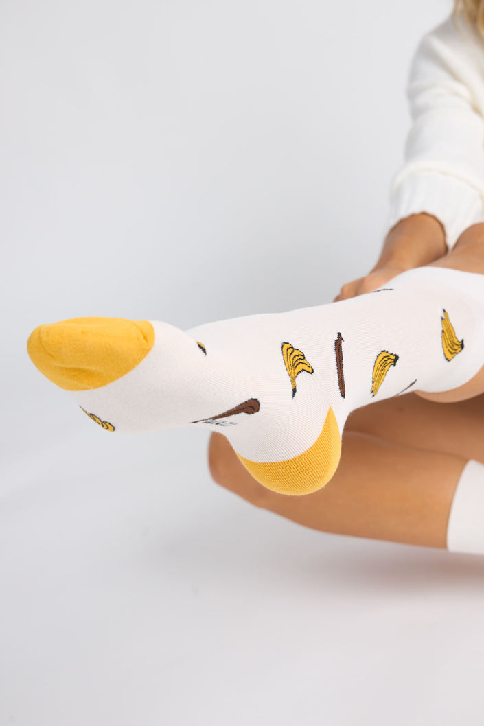 Calcetines antibacterianos estampado de plátano