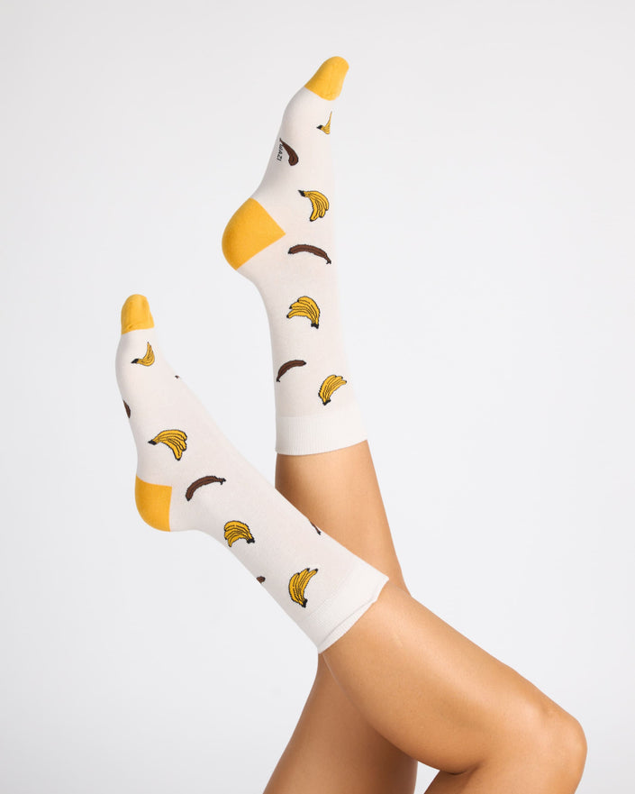 Calcetines antibacterianos estampado de plátano