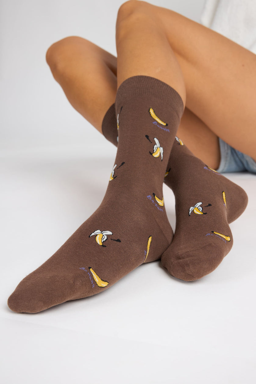 Calcetines antibacterianos estampado de plátano