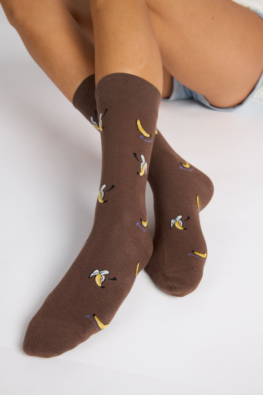 Calcetines antibacterianos estampado de plátano